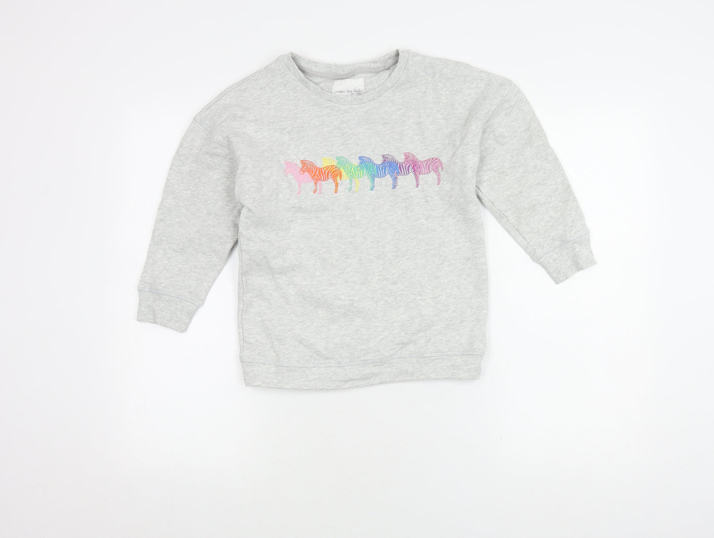 Next Girls Grey Zebra Graphic Sweatshirt - 8 Years