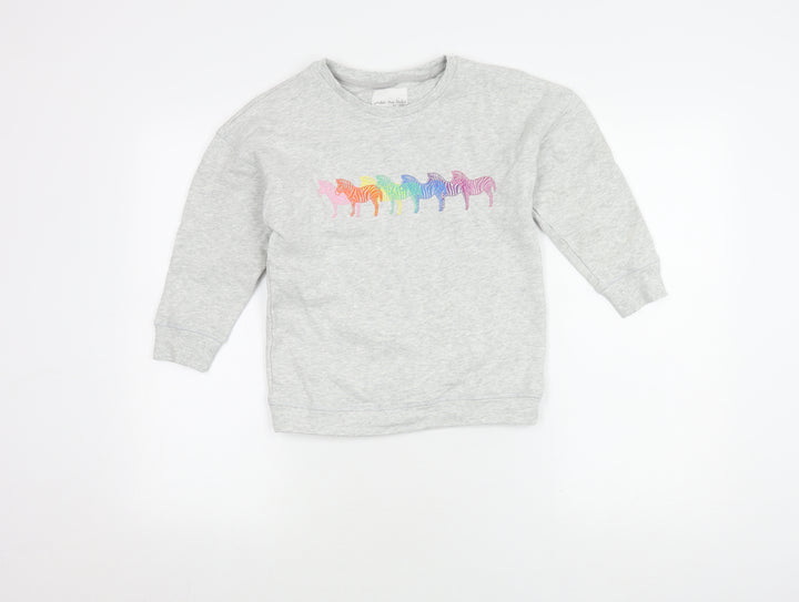 Next Girls Grey Zebra Graphic Sweatshirt - 8 Years