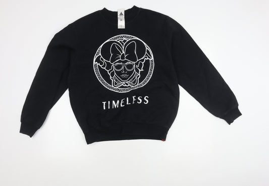 Front view of B&C Collection unisex black pullover sweatshirt m