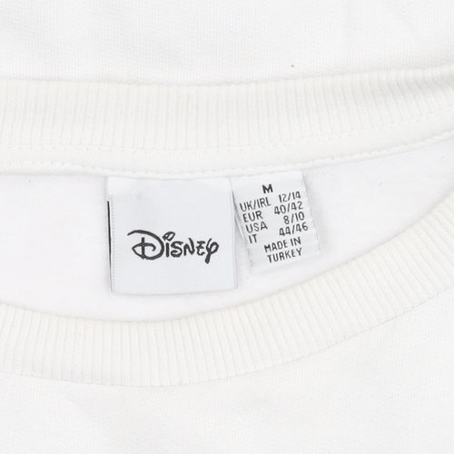 Disney White Unisex Sweatshirt - M Size, Mickey Mouse Graphic