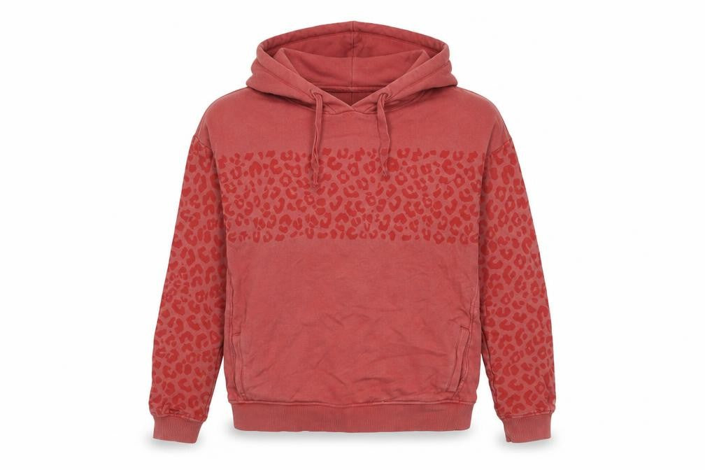 Front view of Next Women’s XS Red Animal Print Pullover Hoodie