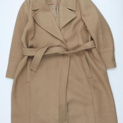 Forever New Women's Beige Long Overcoat Size 22