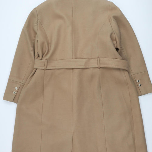 Forever New Women's Beige Long Overcoat Size 22