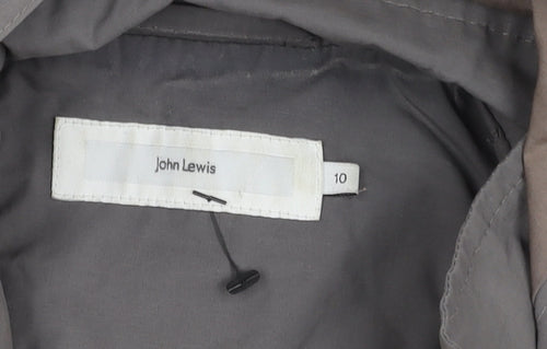 John Lewis Women's Grey Parka Jacket Size 10
