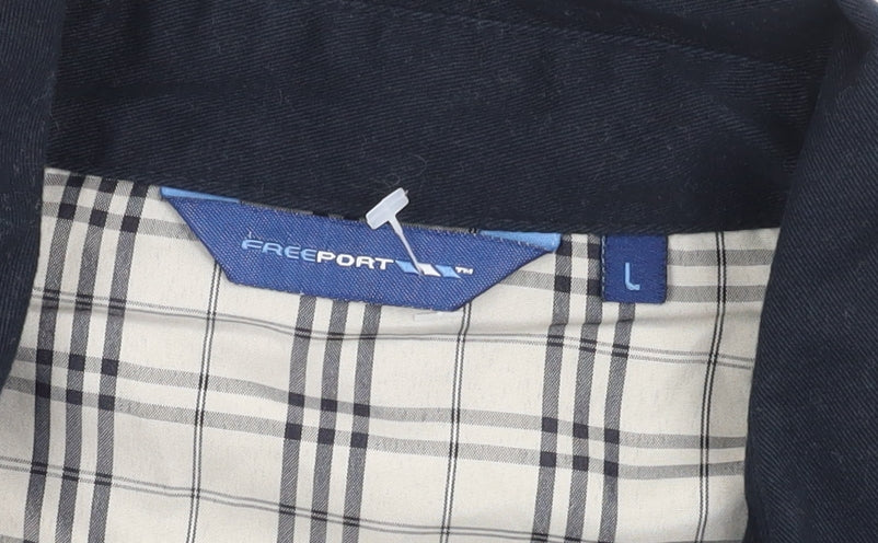 Freeport Men's Black Jacket L Polyester Cotton