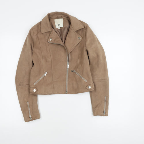 River Island Girls Brown Biker Jacket Size 11-12 Years