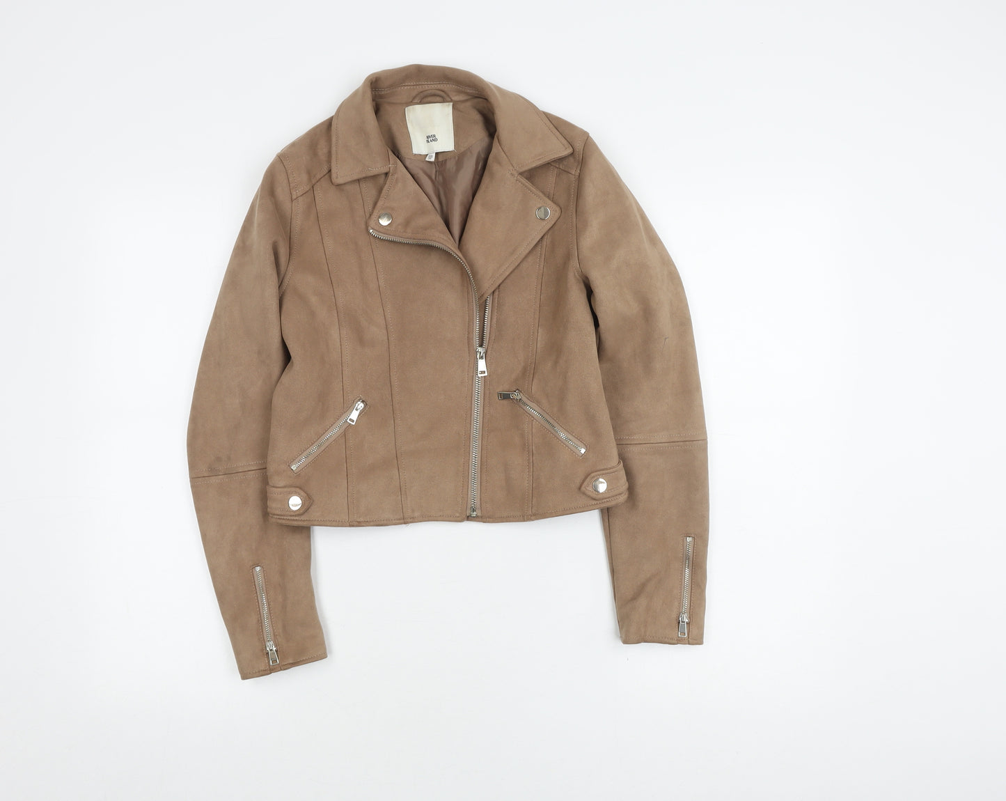 River Island Girls Brown Biker Jacket Size 11-12 Years
