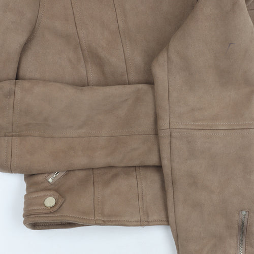 River Island Girls Brown Biker Jacket Size 11-12 Years
