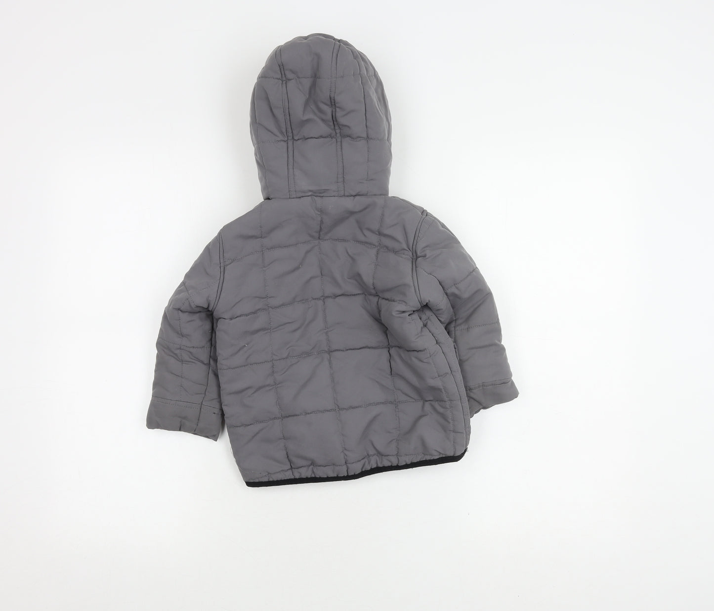 Mini V by Very Grey Puffer Jacket 18-24M Boys Winter Hooded