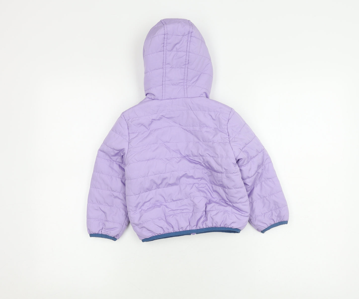 Marks and Spencer Girls Purple Hooded Puffer Jacket 3-4 Years