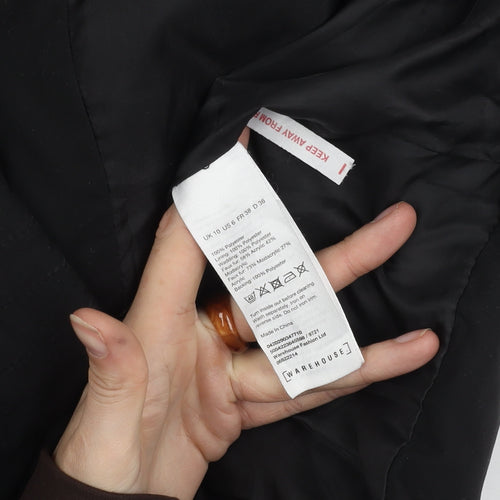 Warehouse Women's Black Puffer Jacket Size 10