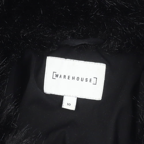 Warehouse Women's Black Puffer Jacket Size 10