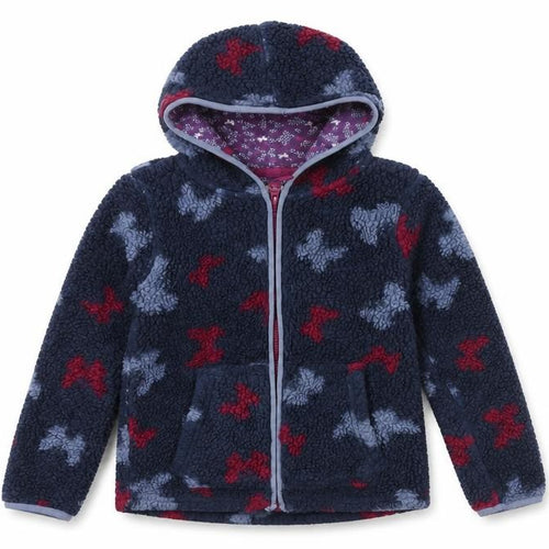 FatFace Girls Blue Floral Hooded Jacket 7-8 Years