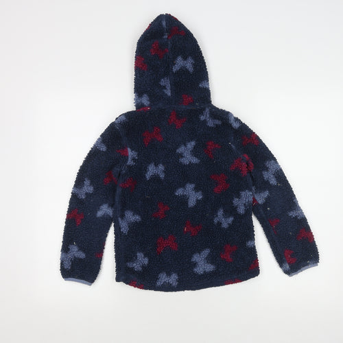 FatFace Girls Blue Floral Hooded Jacket 7-8 Years