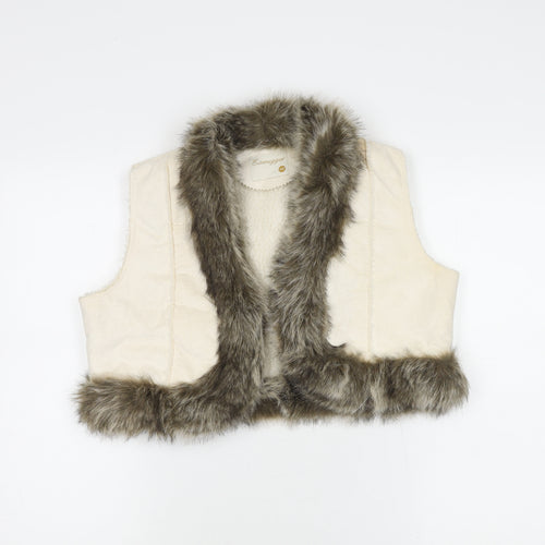 Eisenegger Girls Ivory Faux Fur Waistcoat Size 14