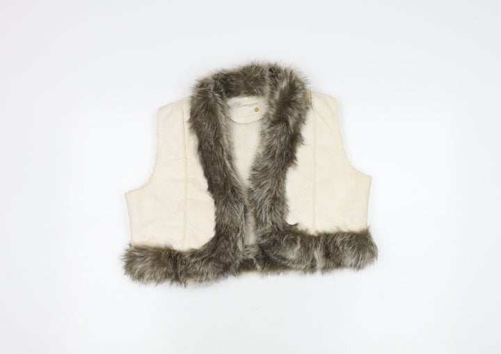 Eisenegger Girls Ivory Faux Fur Waistcoat Size 14