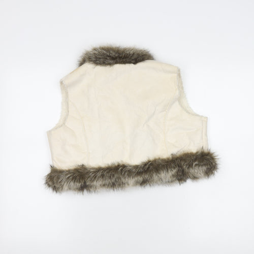 Eisenegger Girls Ivory Faux Fur Waistcoat Size 14