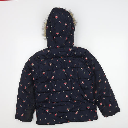 GAP Girls Multicoloured Floral Puffer Jacket Size 12