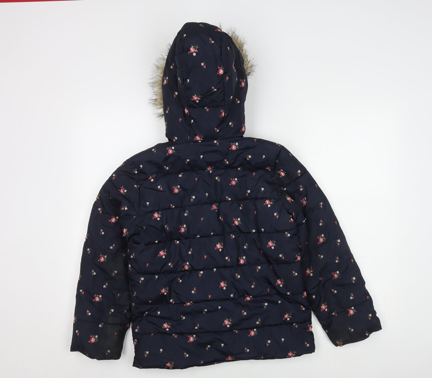 GAP Girls Multicoloured Floral Puffer Jacket Size 12