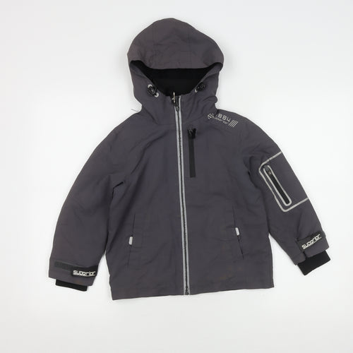 Marks and Spencer Grey Boys' Jacket, Size 5-6, Hooded, Lined
