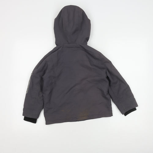 Marks and Spencer Grey Boys' Jacket, Size 5-6, Hooded, Lined