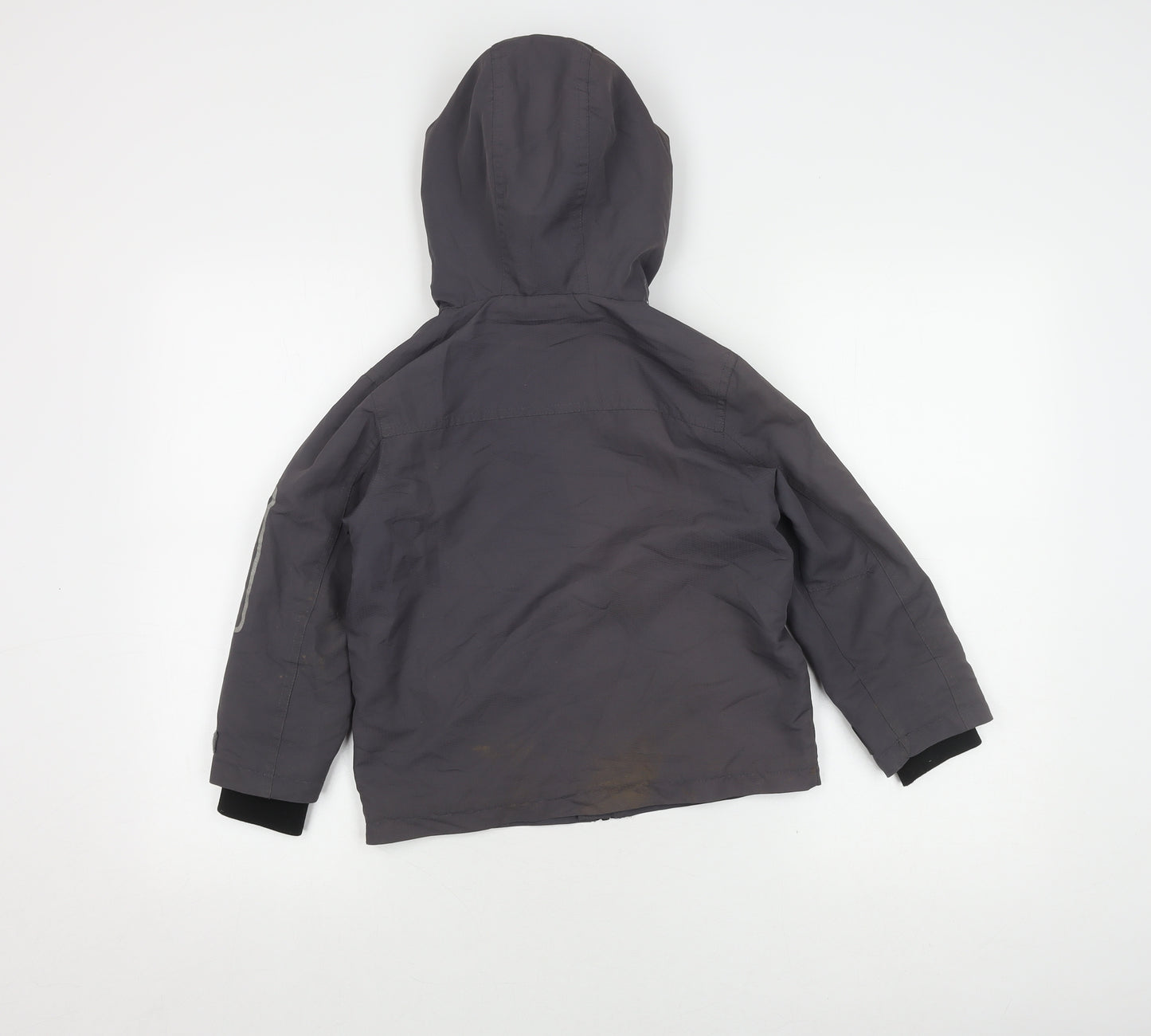 Marks and Spencer Grey Boys' Jacket, Size 5-6, Hooded, Lined