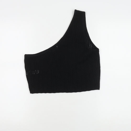 4th & Reckless Women's Black Cropped One Shoulder Top