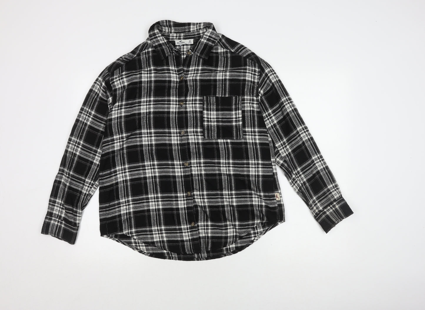 Hollister Women's Black XS Plaid Button-Up Shirt