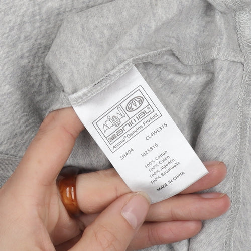 Animal Women's Grey Graphic T-Shirt Size 10 Casual