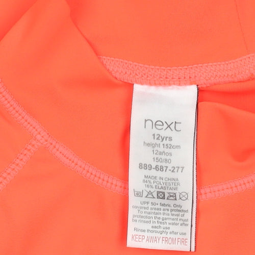 Next Boys Orange Rash Guard - 12 Years, UV-Protective Swim Top