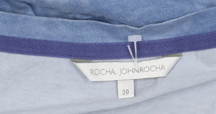 Rocha John Rocha Women’s Blue Embroidered T-Shirt Size 20