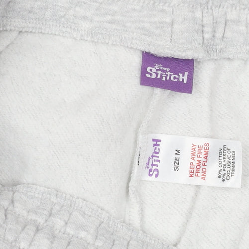 Disney Stitch Women's Grey Jogger Trousers M, Relaxed Knit
