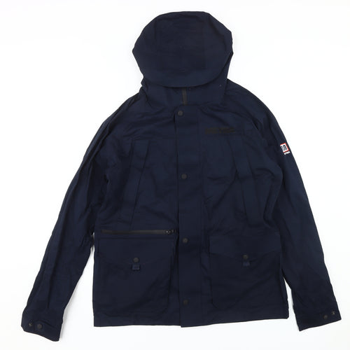 Meyba Navy Blue Unisex Hooded Jacket, Size L, Waterproof