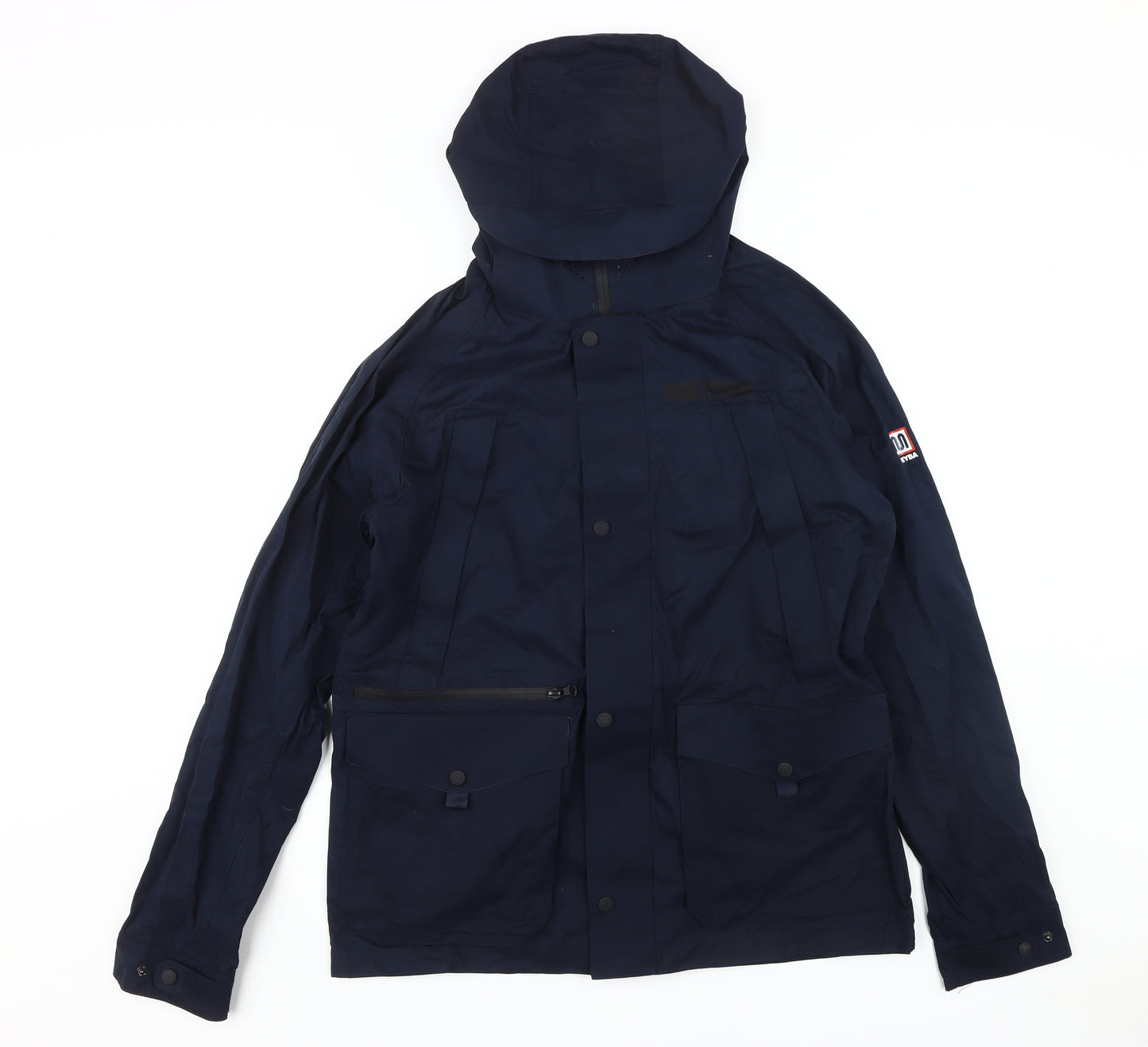 Meyba Navy Blue Unisex Hooded Jacket, Size L, Waterproof