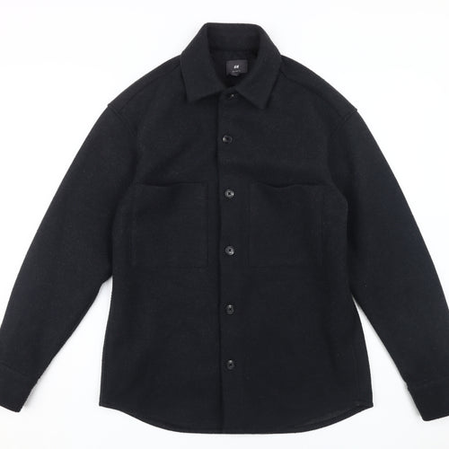 H&M Men’s Black Relaxed Fit Casual Shirt, Size S