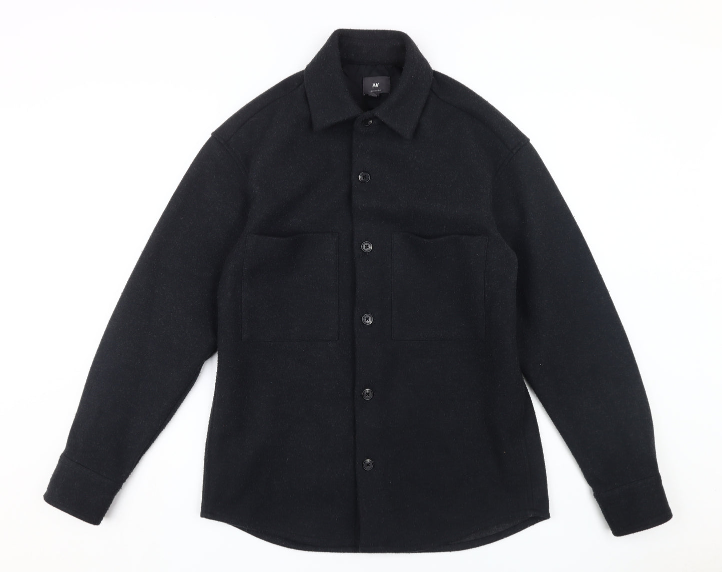 H&M Men’s Black Relaxed Fit Casual Shirt, Size S