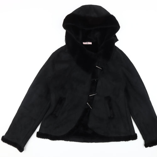 Miss Fiori Women's Black Hooded Jacket Size 16