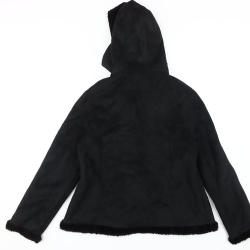 Miss Fiori Women's Black Hooded Jacket Size 16