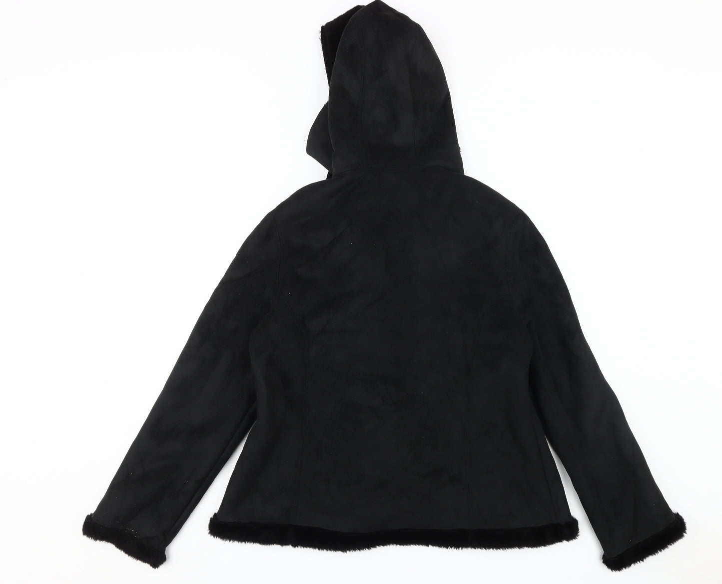 Miss Fiori Women's Black Hooded Jacket Size 16