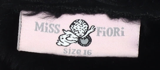 Miss Fiori Women's Black Hooded Jacket Size 16