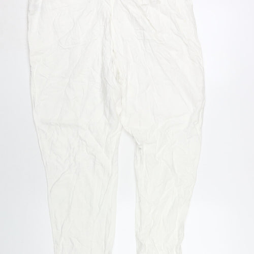 Marks and Spencer Women's White Trousers, Size 16, Regular Fit