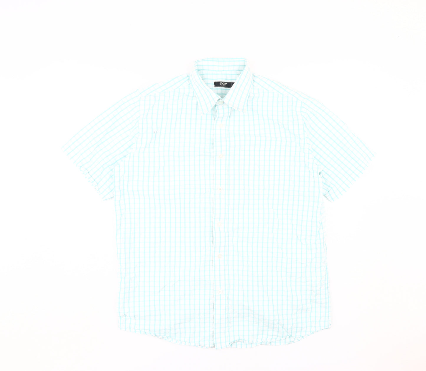 Cotton Traders Men's Blue Check Shirt M