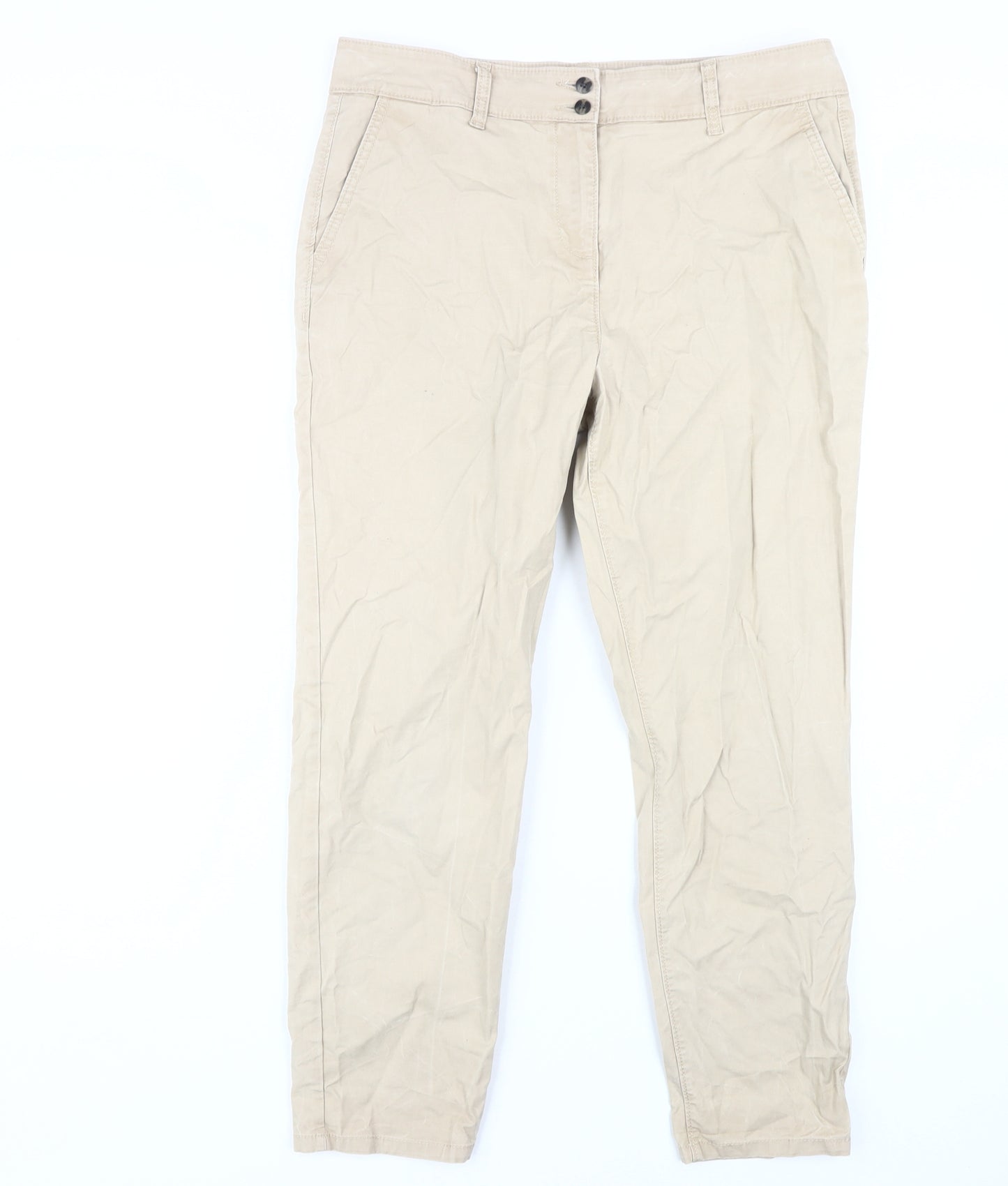 Next Women's Beige Chino, Size 14, Casual Trousers