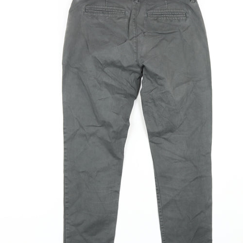 Next Men's Grey Chino Trousers Size 34 Regular Fit