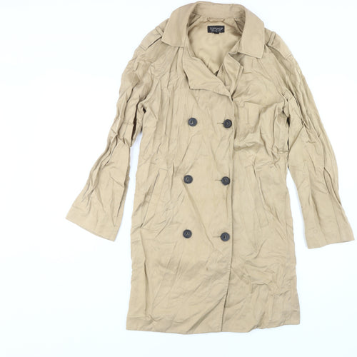 Topshop Women's Beige Trench Coat, Size 4, Classic Style