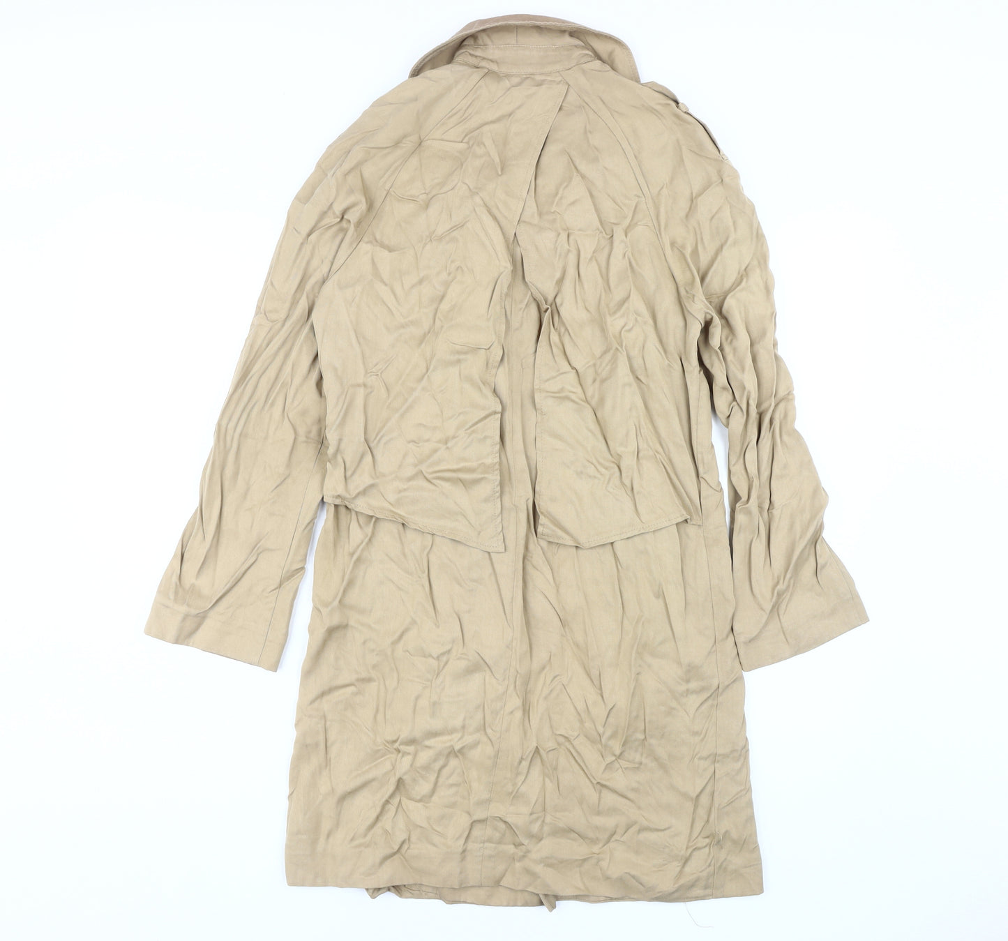 Topshop Women's Beige Trench Coat, Size 4, Classic Style