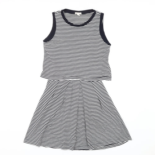 Gap Women's Striped Black Dress, Small, Sleeveless, Casual