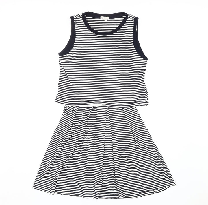 Gap Women's Striped Black Dress, Small, Sleeveless, Casual