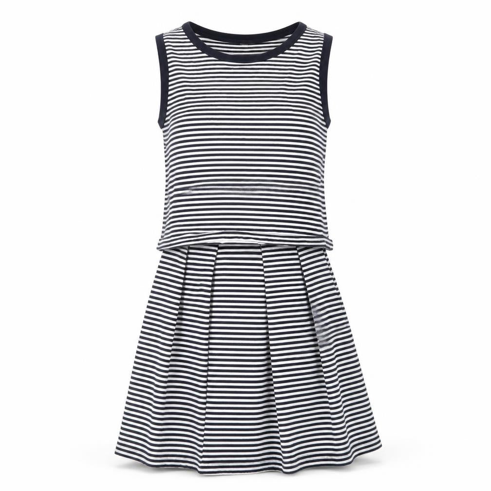 Gap Women's Striped Black Dress, Small, Sleeveless, Casual