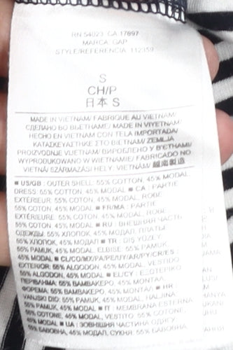 Gap Women's Striped Black Dress, Small, Sleeveless, Casual